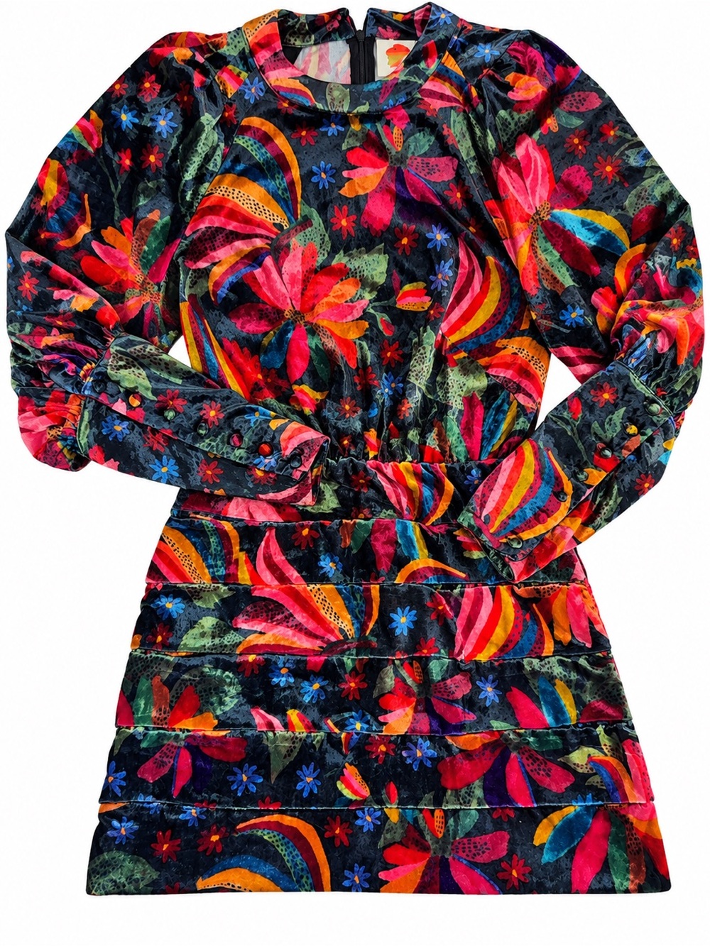 Farm Rio Velvet World Print Mini Dress NWT Size Medium
